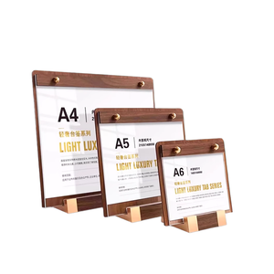 Tùy chỉnh quảng cáo Acrylic <span class=keywords><strong>menu</strong></span> thức ăn nhanh <span class=keywords><strong>Menu</strong></span> hiển thị mỏng khách sạn A3/A4 Gỗ cơ sở nhà hàng Áp phích đứng - Product Image 2