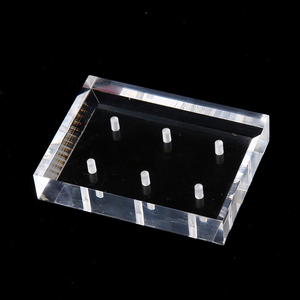 6 Holes <b>Square</b> Transparent Acrylic Nail <b>Drill</b> <b>Bit</b> Display Board Portable Manicure Tool Holder - Product Image 3