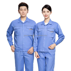 Tenue de travail d'été confortable et respirante, grande taille, manches longues, certifiée CE, en polyester et coton, avec bande réfléchissante, pour chantier - Product Image 2
