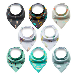 Paquet de 8 Super Absorbant En Coton Imprimé Fleuri <span class=keywords><strong>Bandana</strong></span> Bave Bavoirs De <span class=keywords><strong>Dentition</strong></span> - Product Image 2