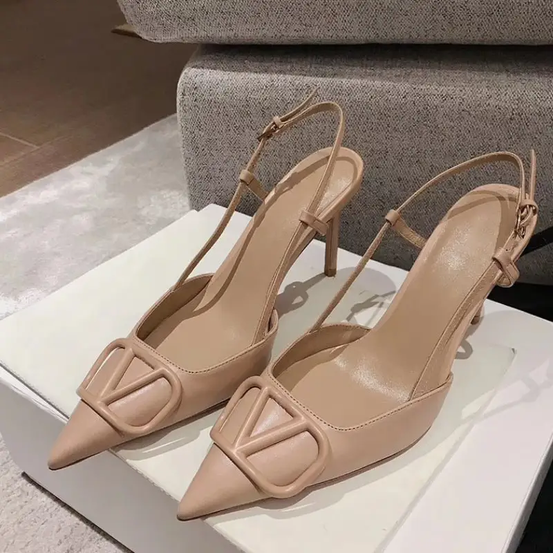 2022 Famous brands heels pumps wholesale European high quality style lades dress luxury high heels shoes women heeled sandals