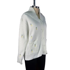 Suéter Cárdigan de Otoño e Invierno con Botones, Bordado con Letras para Mujer, Suave y Cálido, Dulce y Versátil - Product Image 2