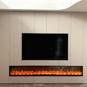 <span class=keywords><strong>Cheminée</strong></span> électrique chauffante avec <span class=keywords><strong>insert</strong></span> à flamme LED de 1200 mm, installation intégrée, décoration pour hôtels et salons - Product Image 5