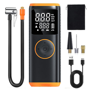 Inflador de neumáticos eléctrico portátil premium con estuche de transporte de nailon y compresor de aire de soporte al cliente de por vida - Product Image 1