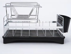 Estante para platos de acero inoxidable, soporte de almacenamiento, escurridor, estante plegable para secar platos - Product Image 5