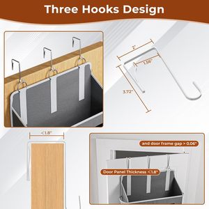 Organisateur à suspendre derrière la porte à 5 niveaux, 33x15x85cm, avec 10 poches en filet pour le rangement, étagères suspendues derrière la porte - Product Image 4