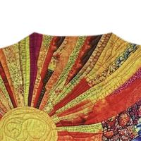 Damen V-Ausschnitt Langarm Strickjacke Regenbogen-Sonnen-Patchwork-Druck Böhmischer Hippie Retro-Stil Ganzjährig Vielseitig Tägliche Kleidung