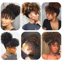 Perruques queue de cheval bouclées pour femmes noires, petits bonnets, chignons courts, pinces à cheveux pour filles, franges, postiches afro, chignons hauts synthétiques