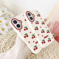 Coque de téléphone portable antichoc en silicone souple 3D peinte couleur cerise rouge QY pour A17/A16/A12/A32/52
