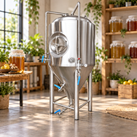 Cuve de Fermentation de Bière Automatique 100-5000L avec Contrôle PID PLC, Plaque à Cône, Enveloppe Chauffante à Vapeur 3mm, pour Brasserie, 380V Triphasé