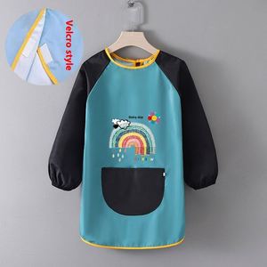 Tablier de protection imperméable en plastique à manches longues pour enfants, idéal pour la maternelle, les activités artistiques et les repas des bébés - Product Image 1