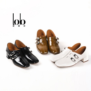 <span class=keywords><strong>Chaussures</strong></span> femme printemps 2026 style français à bout carré avec bride cheville et boucle diamant, talon moyen 4 cm couleur unie, style Mary Jane - Product Image 1