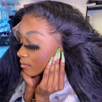 Perruque brésilienne vierge en cheveux humains, sans colle, avec dentelle transparente HD, perruques frontales en cheveux humains pour femmes noires, perruque 360 Lace