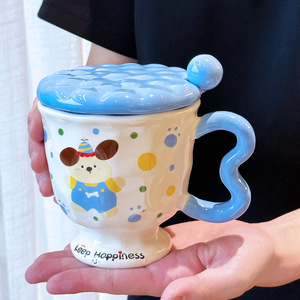 Taza de Cerámica con Diseño de Conejito, con Tapa y Cuchara, Diseño Animado, para Niñas, Regalo de Cumpleaños, Primavera 2025 - Product Image 4