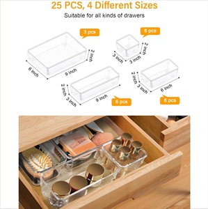 กล่องเก็บของแบบลิ้นชักใส ดีไซน์ทันสมัย เรียบง่าย เป็นมิตรกับสิ่งแวดล้อม ป้องกันฝุ่น ผลิตจาก PS สามารถประกอบรวมกันได้อย่างอิสระ เหมาะสำหรับห้องครัว - Product Image 2