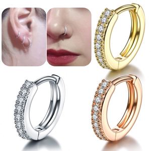 Copper CZ Cartilage Earring Helix <b>Hoop</b> Piercings Nose Septum <b>Hoop</b> Rose Gold Daith <b>Rook</b> Tragus Nariz Piercings Jewelry - Product Image 1