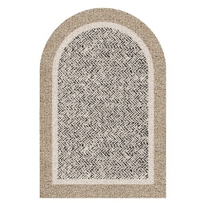 Alfombra para Silla Arqueada con Patrón Geométrico Antideslizante para Oficina, Sala de Estudio, Escritorio, de Fibra de Poliéster, Forma de Medio Círculo - Product Image 1