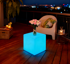 Tabourets <span class=keywords><strong>de</strong></span> <span class=keywords><strong>Bar</strong></span> Cubiques LED Modernes pour Discothèques, Hôtels et Restaurants, Mobilier en Plastique PE Lumineux pour Extérieur - Product Image 6