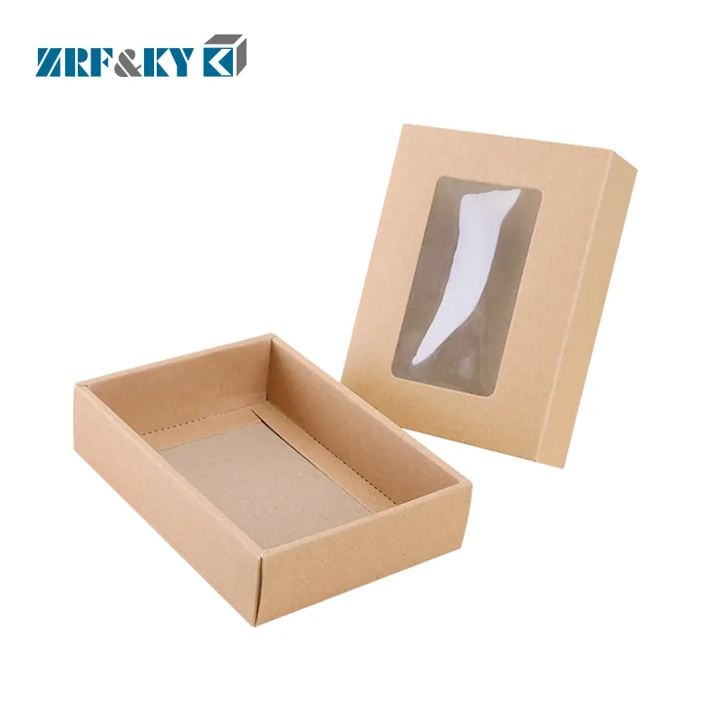 Proveedor directo de fábrica Embalaje de papel reciclable Patrón personalizable Caja de cajón de cartón Kraft marrón cosmético