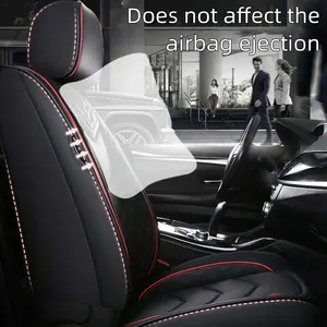 Funda Universal para Asiento de Coche de Cuero PU, Impermeable y Transpirable, Protector de Asientos para la Mayoría de los Coches, Interiores de Coche de Lujo de Alta Gama - Product Image 5
