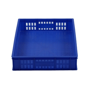 Conteneurs de stockage en plastique recyclables perforés et ventilés empilables, caisses en plastique pour fruits et légumes, caisses de déménagement - Product Image 4