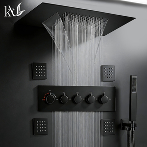 Ensemble de robinetterie de <span class=keywords><strong>douche</strong></span> simple en laiton chromé YaKe, système de <span class=keywords><strong>douche</strong></span> thermostatique LED de luxe, <span class=keywords><strong>douche</strong></span> de massage cachée, <span class=keywords><strong>douche</strong></span> pluie cascade - Product Image 1