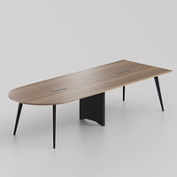 Table de bureau commerciale au design moderne, durable, de forme ovale, pour salle de réunion, fournie par l'usine