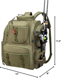 Sac à dos de pêche étanche avec porte-canne à pêche Sac à dos de pêche à bandoulière - Product Image 5