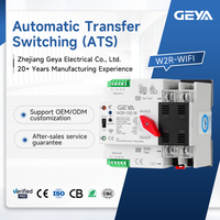 Commutateur de transfert automatique GEYA W2R-WIFI ATS AC110V-400V 2P/3P/4P 16A-100A 50/60Hz sur rail DIN, compatible Tuya