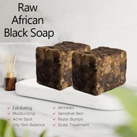 Savon noir africain authentique 100% pur, beurre de karité, élimination de l'acné et des taches brunes, peau lisse, savons pour le visage, le corps et les cheveux, 100g