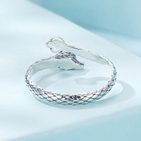 Vintage 925 argent Sterling Dragon ouverture anneau pour les femmes chanceux gothique Animal empilable anneaux fête Punk Hiphop cadeau SCR1018-E