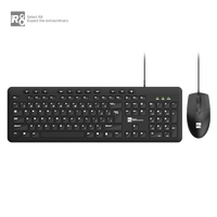 Set Keyboard komputer Desktop Modern, Mouse Keyboard berkabel hitam bisnis kustom