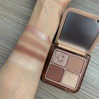 Palette de fards à paupières glamour 4 couleurs Pudaier avec logo personnalisé, facile à estomper, imperméable, végétalien, mat et scintillant