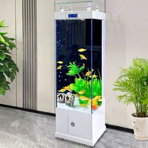 Grand <span class=keywords><strong>aquarium</strong></span> rectangulaire en verre avec filtration pour l'aménagement paysager domestique et la décoration de salon, accessoires d'<span class=keywords><strong>aquarium</strong></span> pour utilisation aquatique - Product Image 1