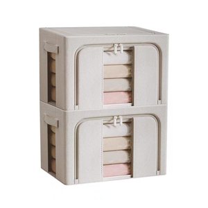 <span class=keywords><strong>2025</strong></span> hot-bán vải màu rắn có thể gập lại hộp lưu trữ nhỏ-công suất lớn khung thép cho quần áo gấp và sắp xếp - Product Image 3