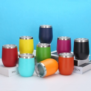 Emoy Amazon Hot Custom Print Vacuum 12oz Stainless Steel Wine Tumbler With Lid and Straw for Gift Holiday Birthday Anniversary