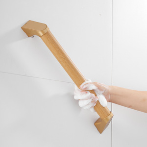 Barre d'appui adaptée L380, finition grain de bois, antidérapante, pour salle de bain et toilettes - Product Image 3