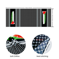 Yibaolli usine approvisionnement Palestine drapeau Kuffiyeh imprimé Ara longue écharpe en mousseline de soie foulard
