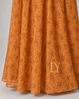Robe longue musulmane personnalisée en gros à col montant floral, manches ballon et laçage
