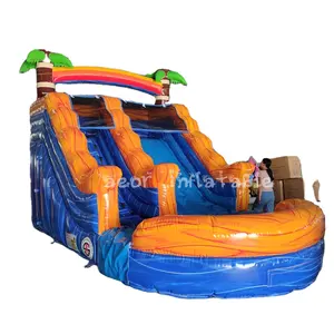 수영장이있는 풍선 워터 슬라이드 또는 드라이 슬라이드 고품질 워터 파크 장비 슬라이드