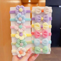 Nouveaux élastiques à cheveux doux pour enfants, attaches pour cheveux qui ne blessent pas les filles, jolies élastiques à cheveux fleuris pour queue de cheval