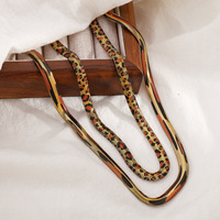 Collier minimaliste délicat en acier inoxydable MICCI plaqué or 18 carats, motif python, étanche, pour femmes