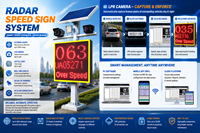 Caméra de contrôle de vitesse pour équipement de signalisation routière avec affichage de plaque d'immatriculation / radar de détection de vitesse LPR et signalisation de limite de vitesse - Prix