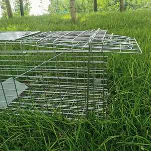 Pieghevole in metallo con gabbia di animali vivi trappola umana Catch gatto trappola gabbia per coniglio cane volpe - Product Image 4