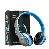 Auriculares Inalámbricos P47, Auriculares Estéreo, Compatibles con Tarjeta SD, Micrófono Incorporado, Conexión por Cable