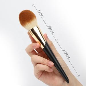10 piezas de corrector Popular Taklon ecológico grueso mejor revisado Natural crea tu propio cepillo de maquillaje negro de venta completa plana - Product Image 4