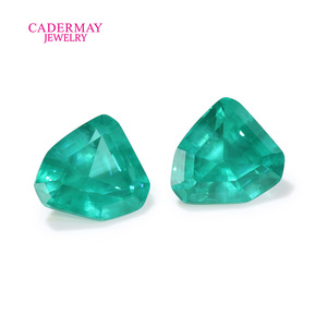 Cadermay Shield Shape Lab Created Paraiba Garnet Green Loose Gemstone For Jewelry Making - Product Image 5