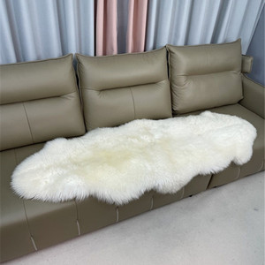 Tappeto in vera pelliccia lavabile in fabbrica 100% in vera pelliccia di montone Super morbido tappeto in pelliccia bianca cuscino del divano <span class=keywords><strong>per</strong></span> soggiorno - Product Image 1