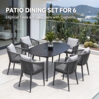 Ensembles de table et chaises d'extérieur en corde PE tressée, imperméables, résistantes au soleil et durables pour jardin, patio et hôtel