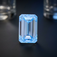 Diamant de laboratoire bleu émeraude fantaisie, taille émeraude, pierre précieuse lâche certifiée IGI, 7,08 carats, pour la fabrication de bijoux